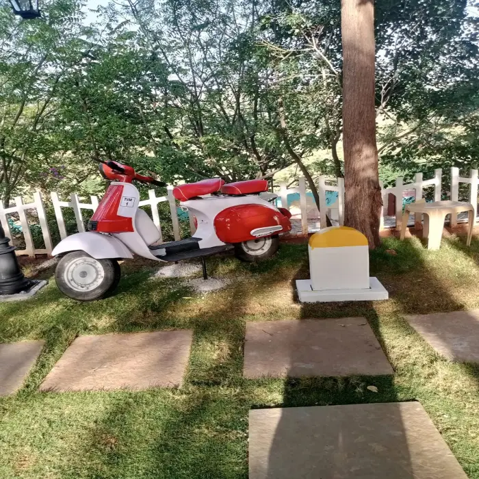 Vintage scooter photo corner