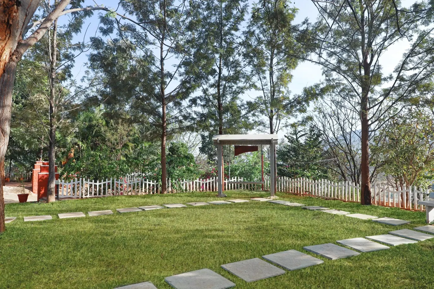 Open lawn and gazebo used for weddings and celebrations