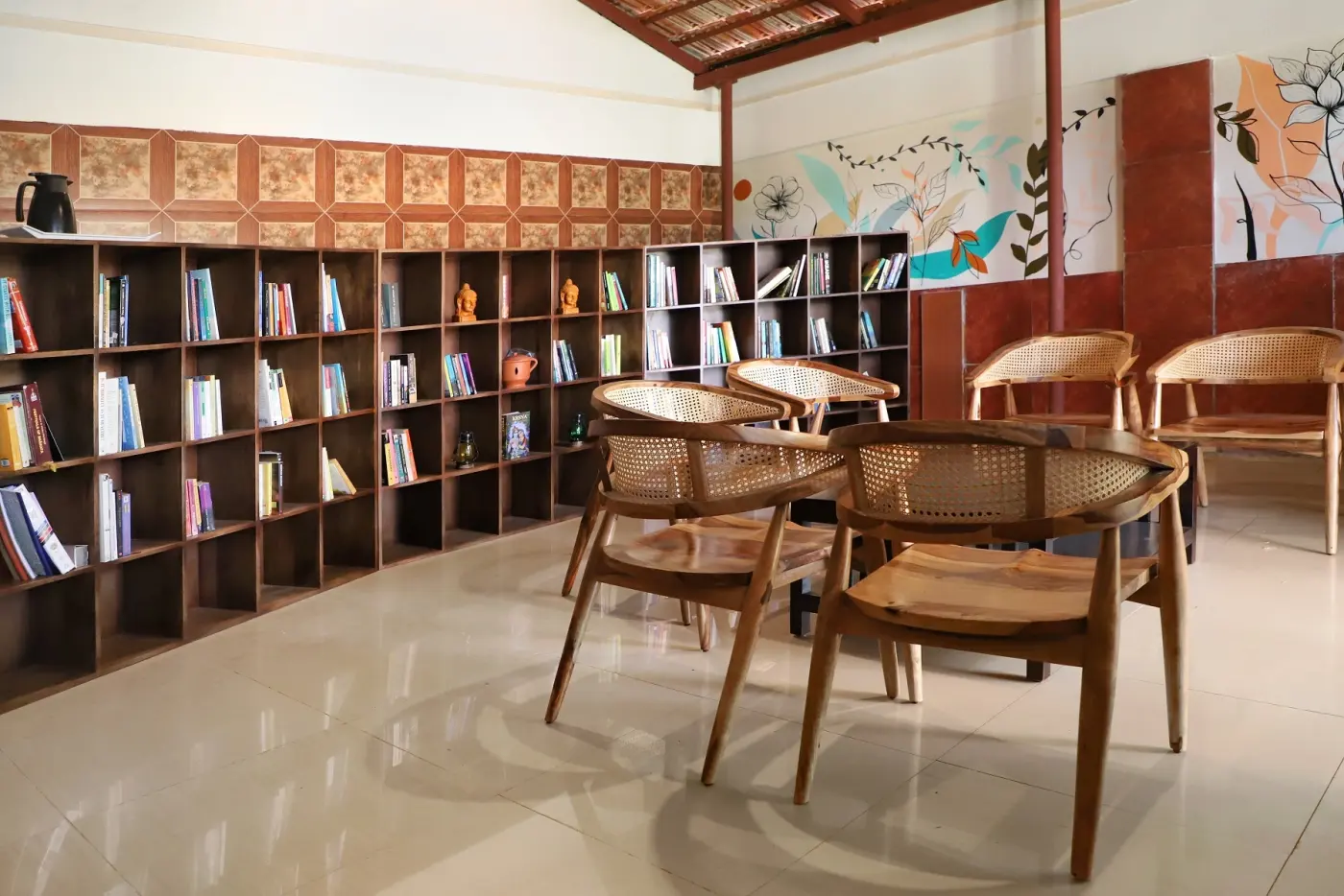 Lounge and library used for corporate offsites
